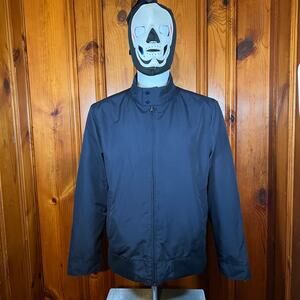 MERONA M Classic Bomber Jacket Navy Blue Casual Zip Front Ribbed Trim